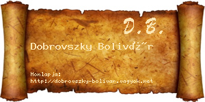 Dobrovszky Bolivár névjegykártya